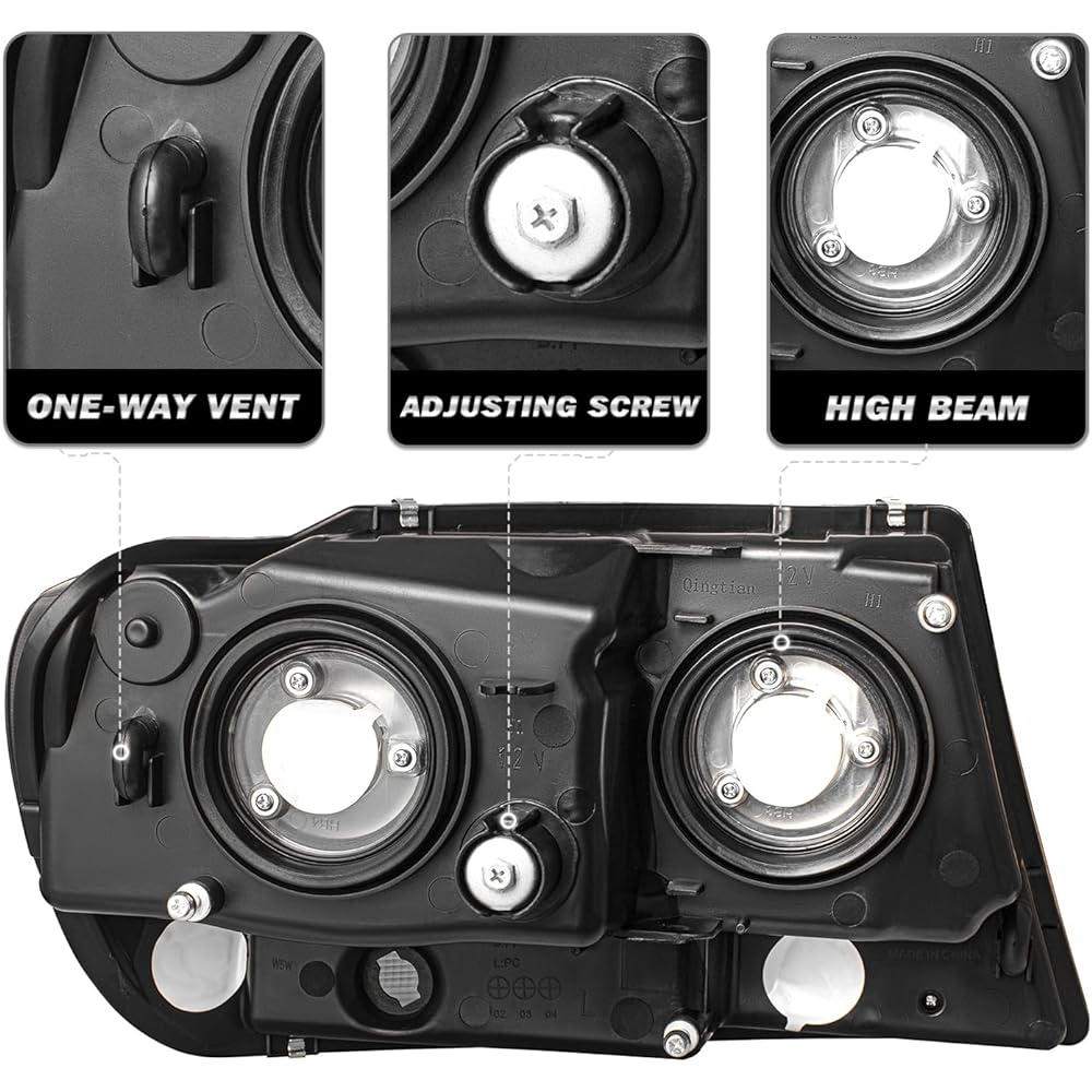 Headlight Acembretet 1999-2004 JEEP GRAND CHEROKEE Shield Black headlamp replacement passenger seat and driver's front front light (black)