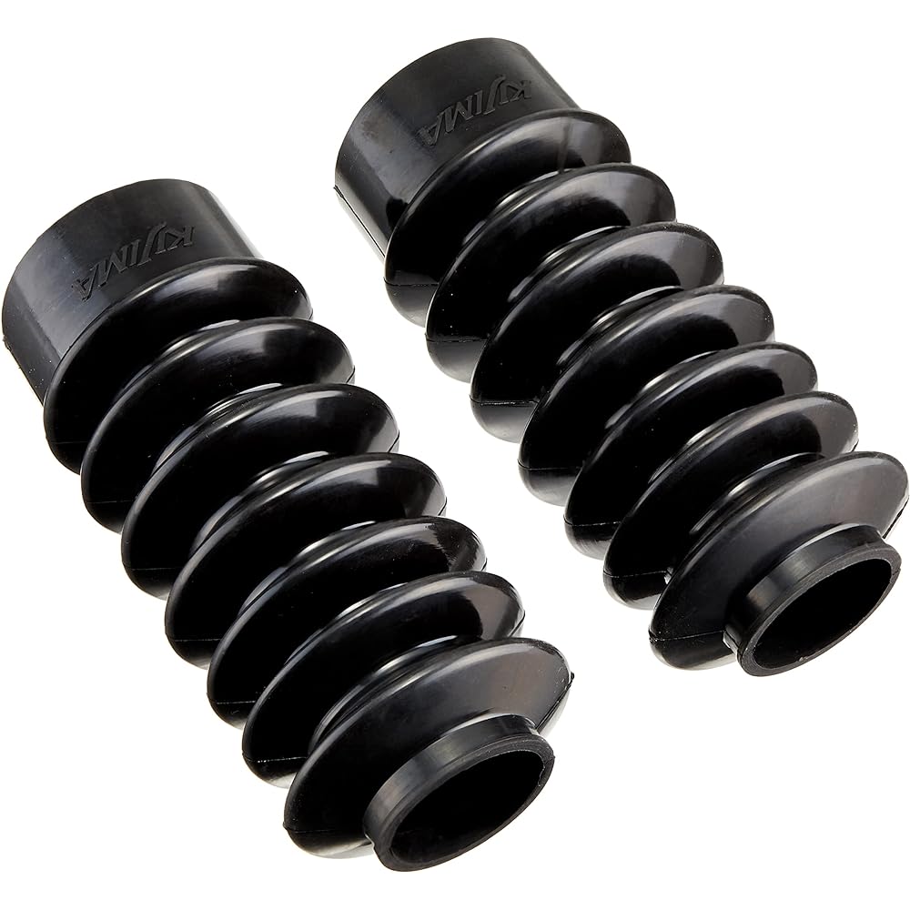 Kijima Motorcycle Front Fork Boots 2020 Rebel 250 Compatible Dyna ('91-'05)/Sportster ('86-'14) Black Upper 39φ/Lower 63φ HD-03213