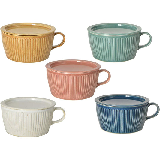 Hasami ware soup cup with lid set of 5 colors