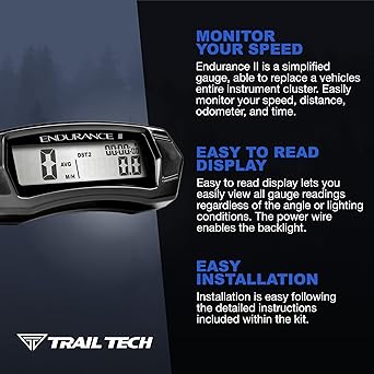 TRAIL TECH 202-118 ENDURANCE II Digital Gauge Speedometer Kit
