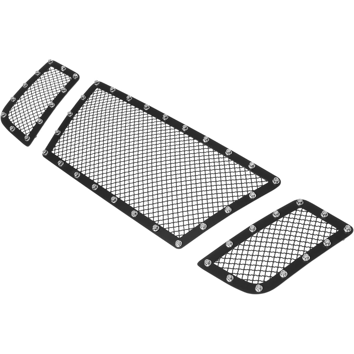 APS Nissan Titan 2008-2015 Main Upper Stainless Steel Black Mesh Rivet Grill Insert NL6520H