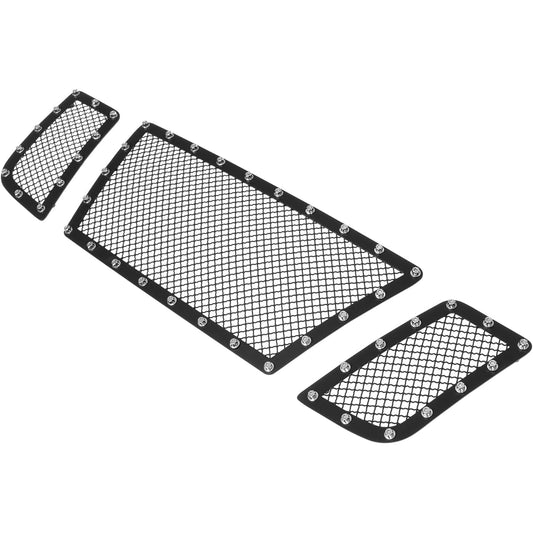 APS Nissan Titan 2008-2015 Main Upper Stainless Steel Black Mesh Rivet Grill Insert NL6520H