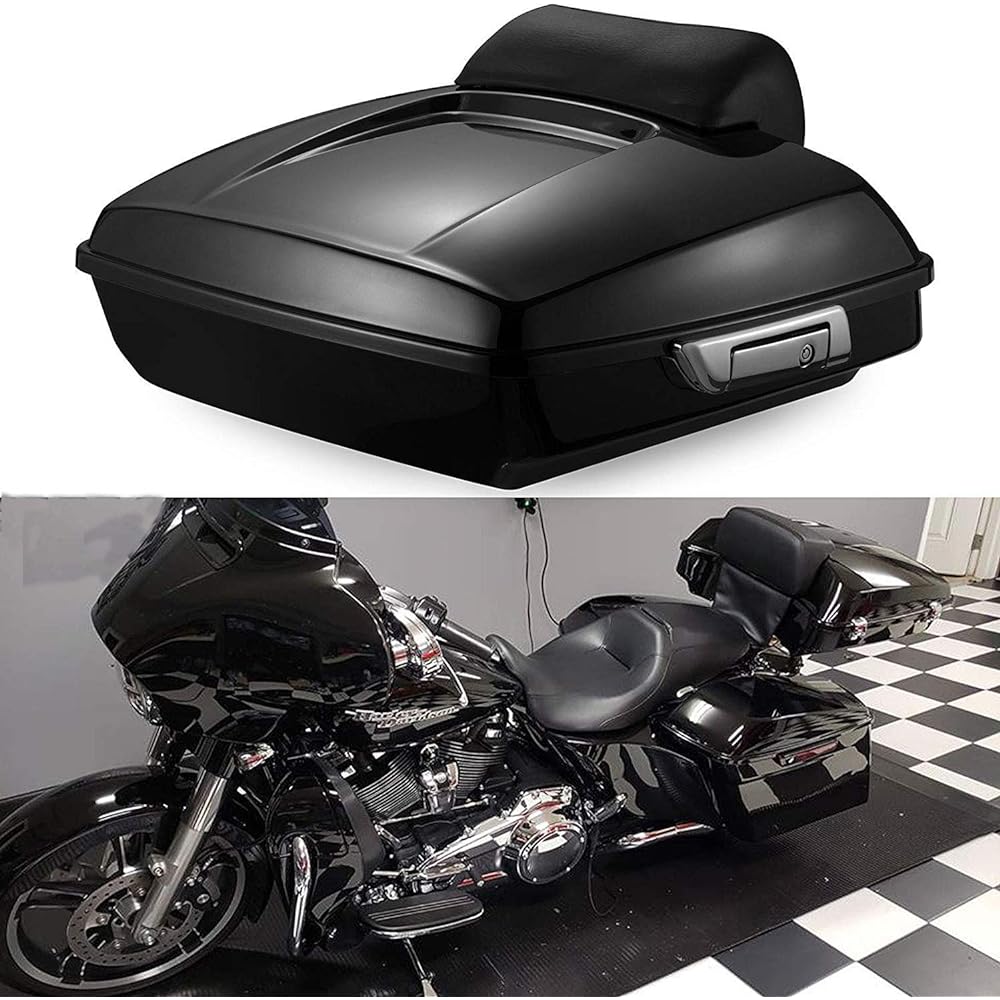 LEAGUE&CO Chopped Tour Pack with Pack Trunk Backrest Compatible with King Tour Pack Harley Davidson Tour 2014-2020 (Tail Light)
