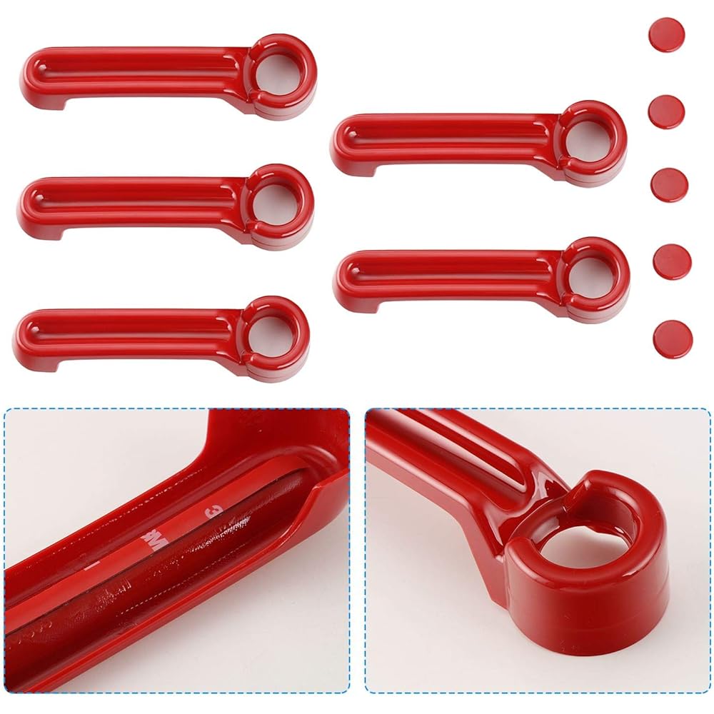 JECAR Door Handle Cover Tail Gate Handle Cover Exterior Accessories 2007-2018 Jeep Langler JK / 2008-2012 Jeep Liberty / 2007-2011 Red for Dodge Nitro