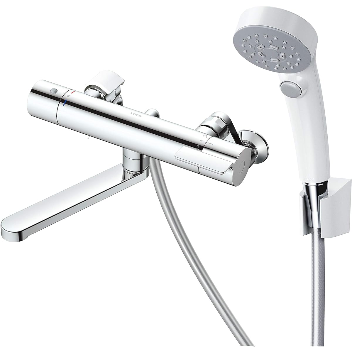 TOTO Bathroom Wall Mounted Thermostatic Mixer Faucet Comfort Wave Click Shower For General Areas TBY01403J Silver