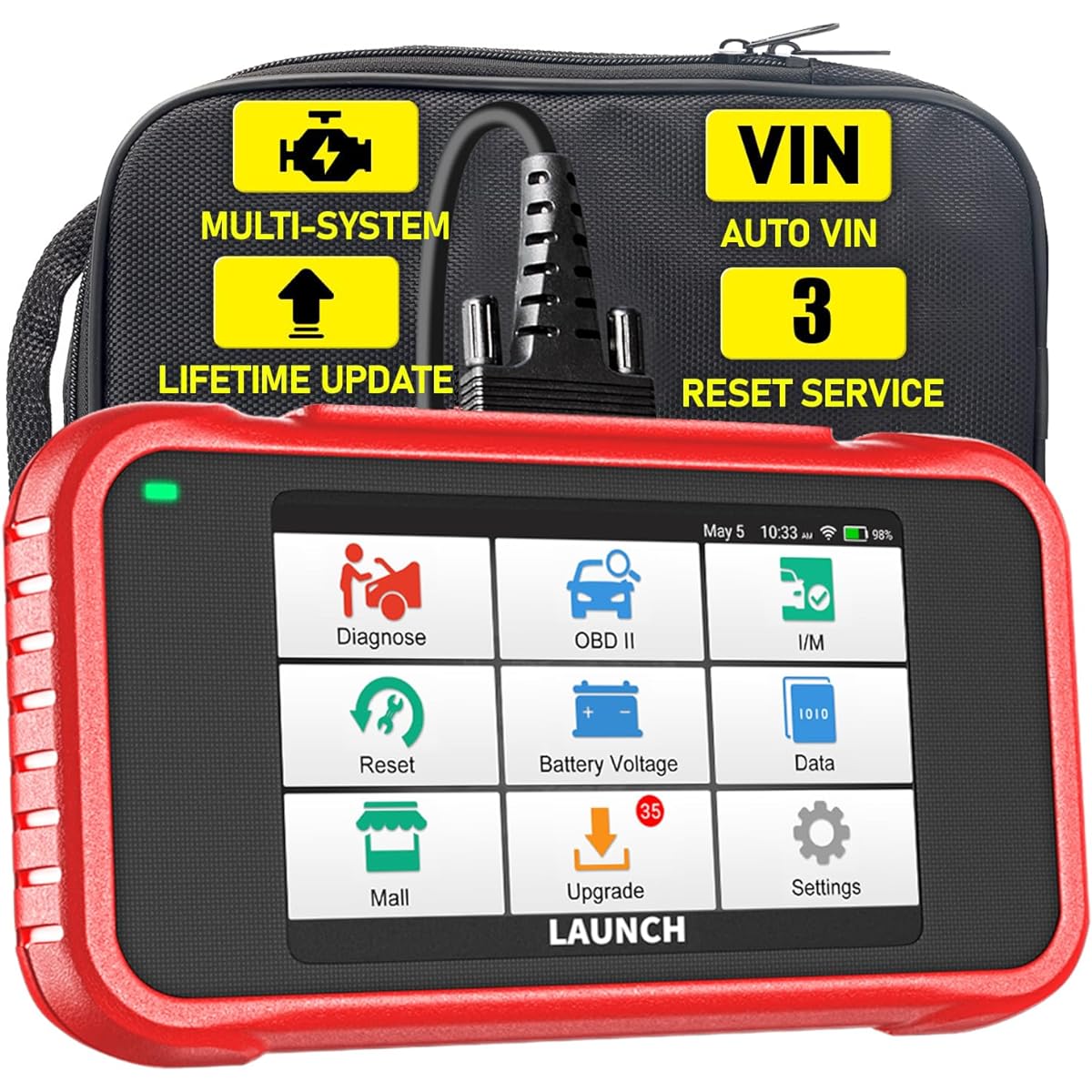 LAUNCH CRP123E OBD2 Scanner Engine Slans Mission ABS SRS Scan Tool Code Leader Oil Reset SAS Reset Throttle Adapter Wi-Fi Update Automatic VIN Car Diagnosis Tool All model compatible version CRP123