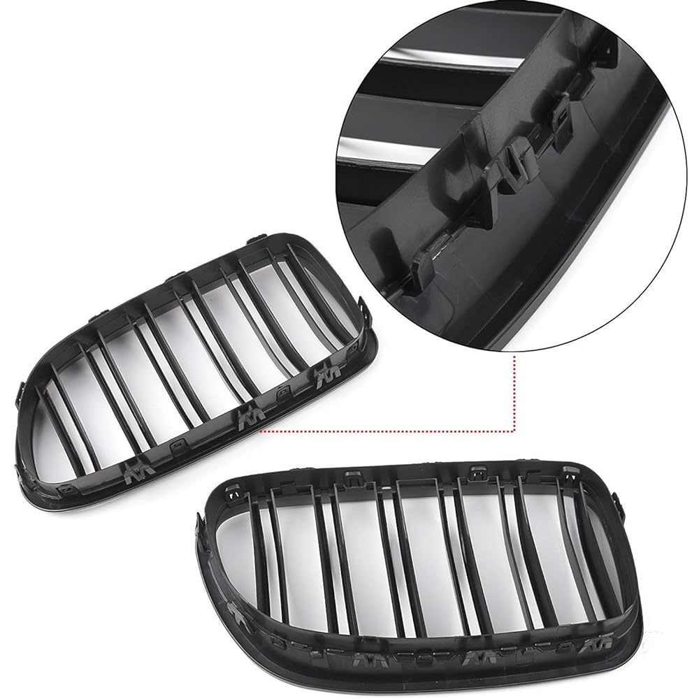 BMW F10 Grille 5 Series F10 F11 F18 Gloss Black Front Grille Kidney Grille for 2010-2017 (Matte Black)