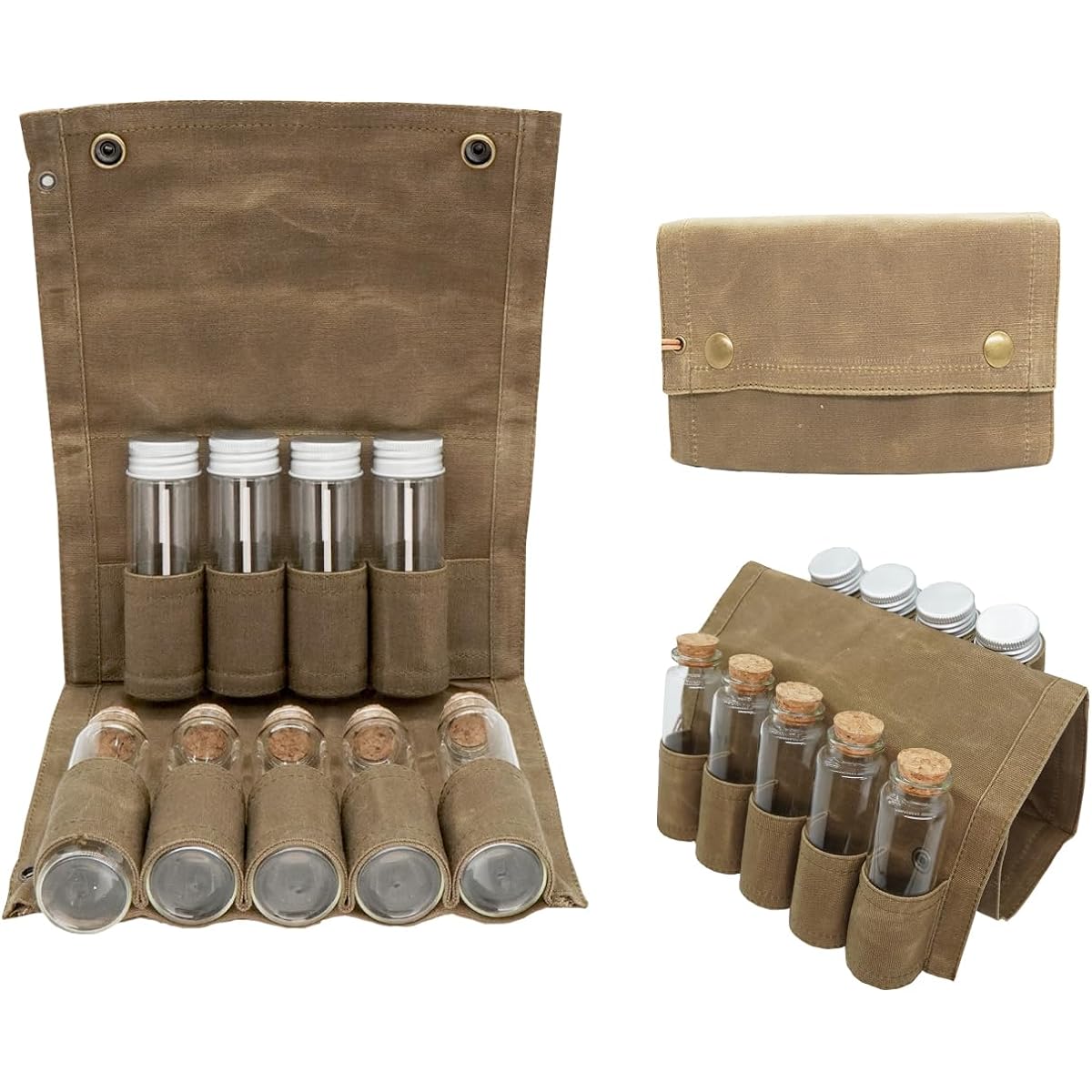 YAJIN CRAFT Seasoning Container Camping Solo Camping Spice Box Storage Pouch Cooking Tool Box 9 Containers BBQ Seasoning Container Camp Kitchen Tool Box Conte