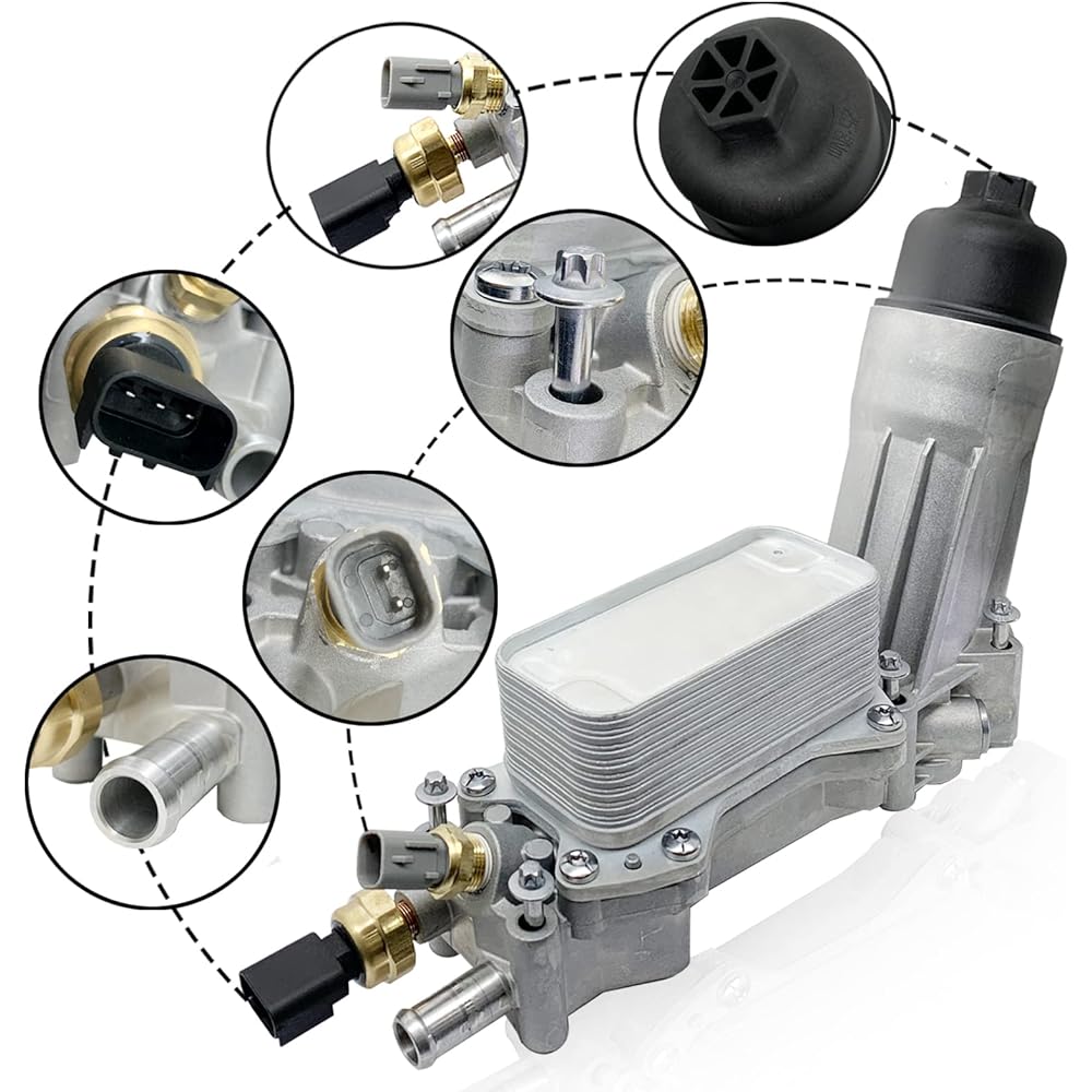 WHYQL Aluminum Engine Oil Cooler and Oil Filter Housing 2011-2021 CHRYSLER 200 300 DODGE CHERGER GRAND CHEROKEE WRANGLER RAM PROMASTER 3.6L V6 OE#926-876 926-959 926-959