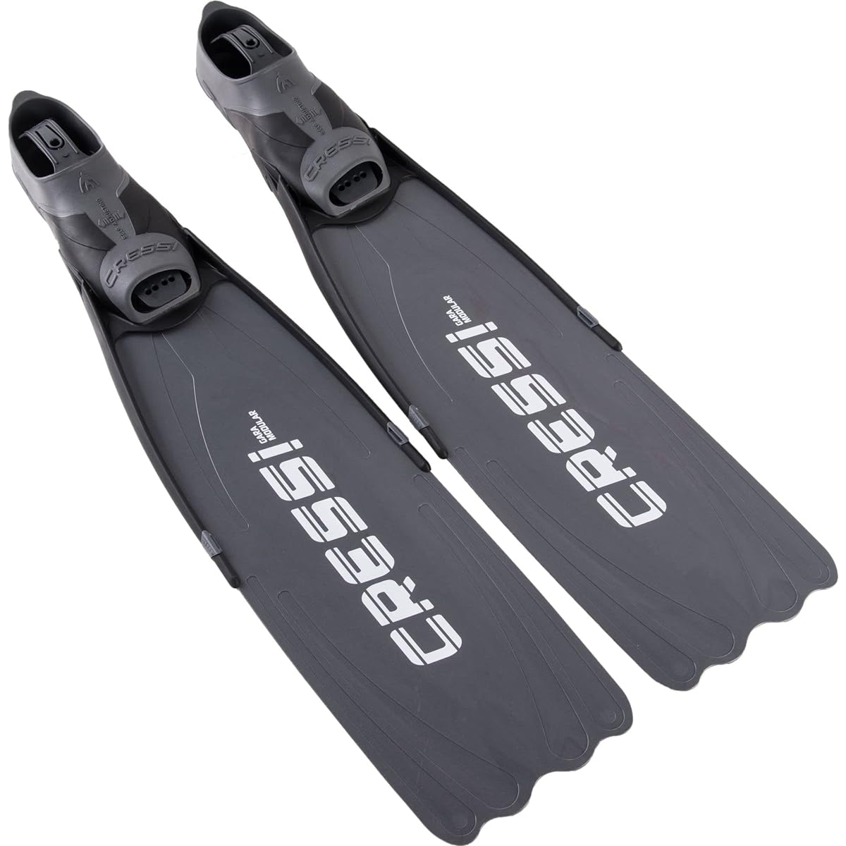 CRESSI Freediving Spearfishing Fin [GARA MODULAR GRAY] For long distance, soft blade, replaceable blade [Genuine product]