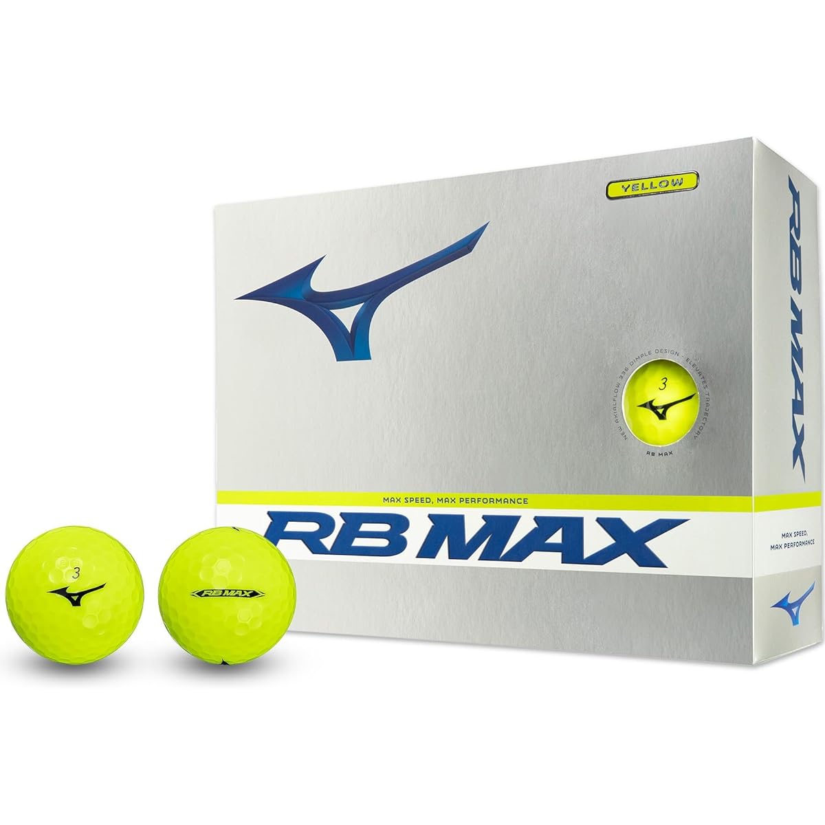 MIZUNO Golf Ball RB MAX Distance Type Compatible with all head speed ranges Very soft feeling 3-piece structure Equipped with axial flow dimples
