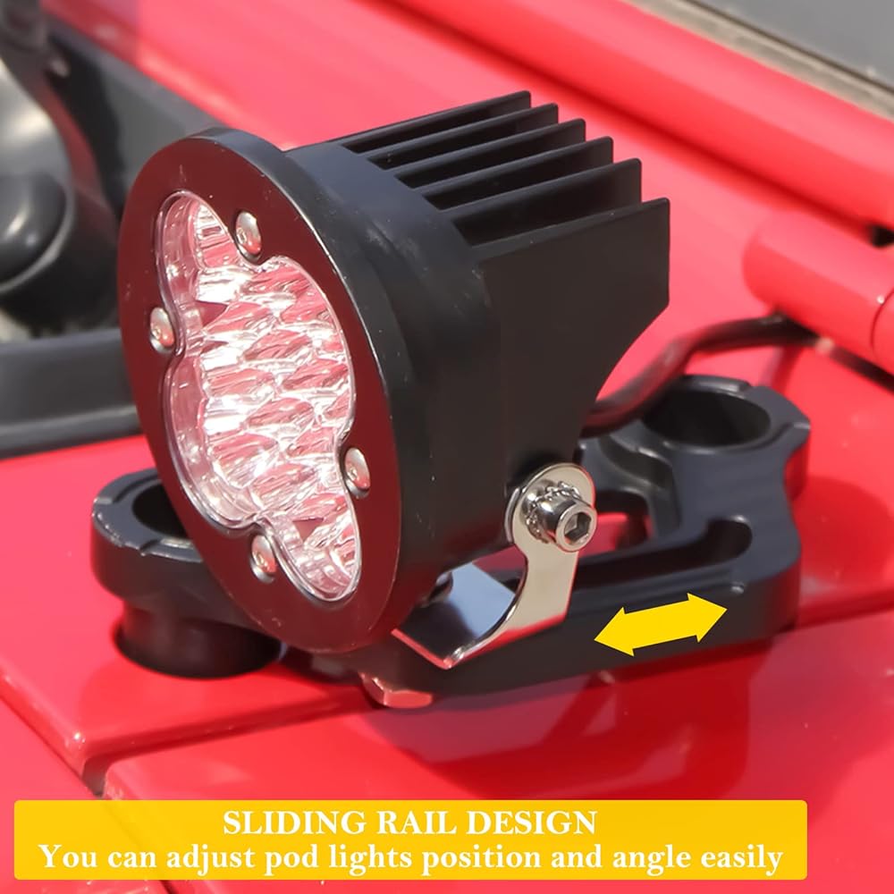 KMFCDAE Cowl Light Mount JEP JEP JL A-PILLAR Cuular Cuular Cube Bright Pod Mount Bracket JEP JEP JEP JEP JEP JL Rangler/Gradiator JT 2018 2020 2021 2023 Pair for 2023