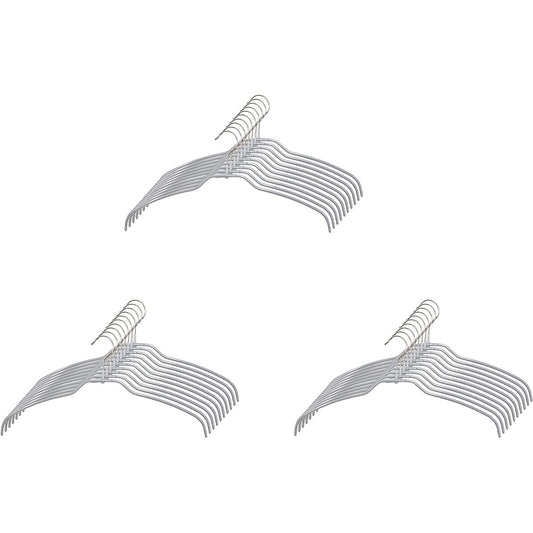 [×seiei Original Laundry Hanger Silhouette Silver Set of 30 120149] MAWA seiei Original Hanger Non-Slip Hanger Stainless Steel Hook Rust-proof Slim Type Ideal for Laundry