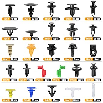 GOOACC 860Pcs Car Push Retainer Clips & Auto Fasteners Assortment -26 Most Popular Sizes Nylon Bumper Fender Rivets with 10 Cable Ties and Fasteners Remover for Toyota GM Ford Honda Chevy