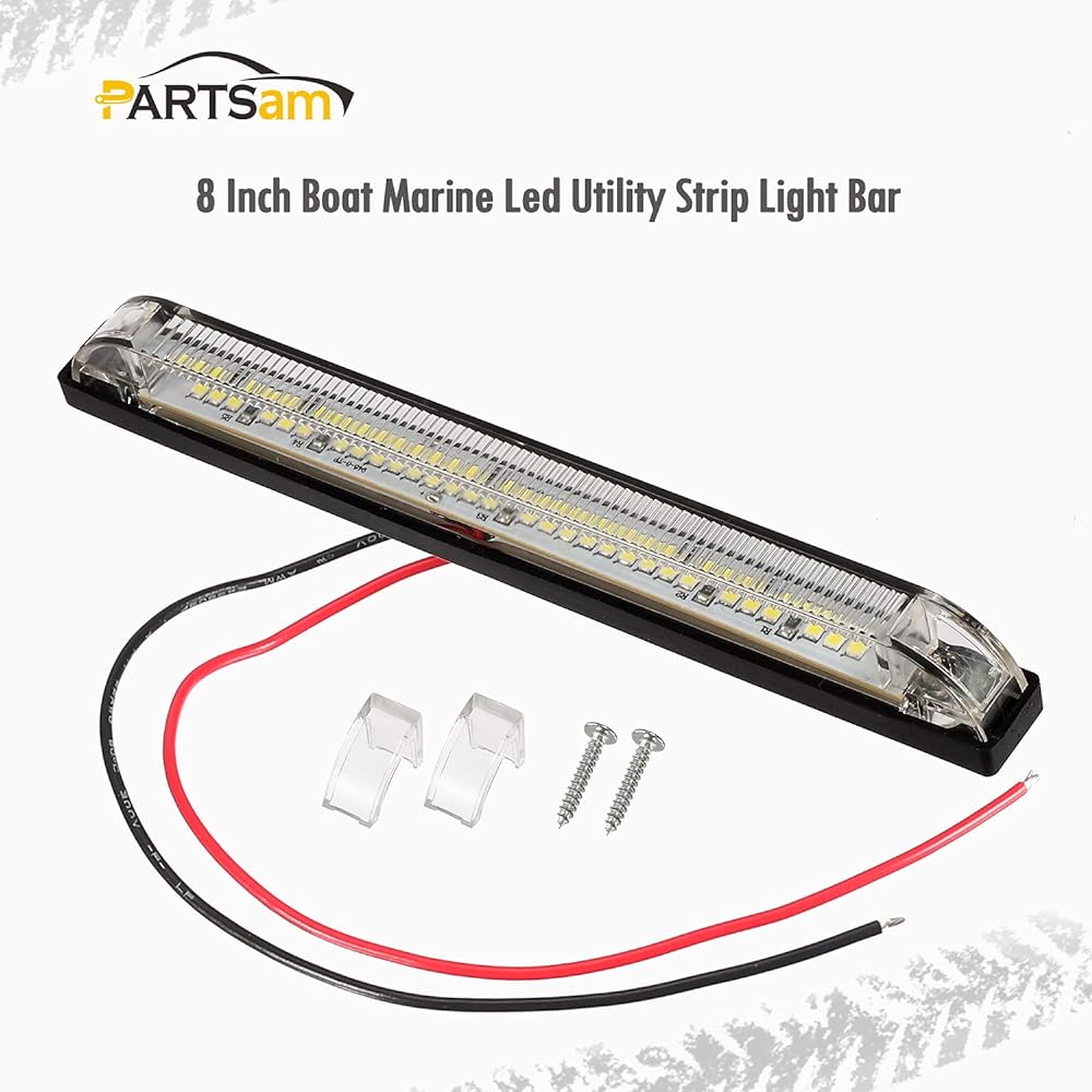 PARTSAM 1 piece 12V 8 -inch slim line LED Utirity Trip Light Bat Bat Light 30LED 8 inch Track Trailer Camper RV Motor Home LED Side Marker Light Interior Dome Light Cargolite Cartes
