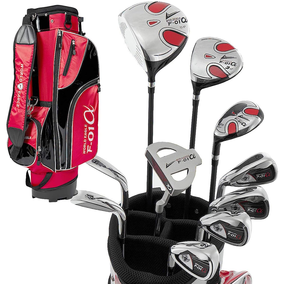 WORLD EAGLE F-01α Men's Golf Club Full Set Red Bag ver. Left Flex R WE-J-F-01-MLH-RD