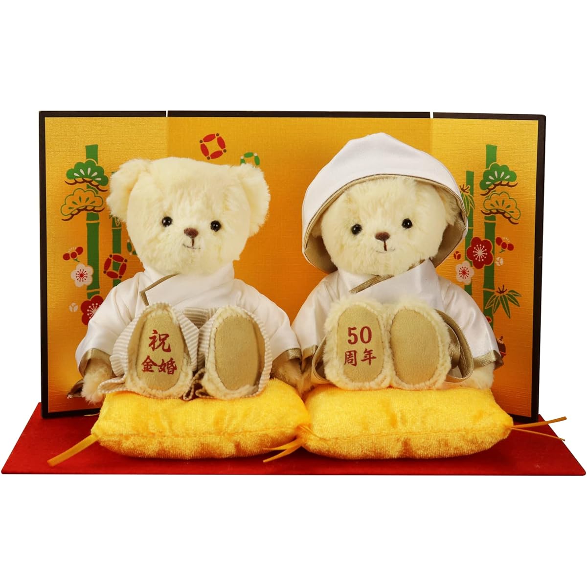 [Petuluu] To celebrate your 50th wedding anniversary, a golden wedding bear in a white hakama (normal)《Prayed for the fulfillment of your wishes》