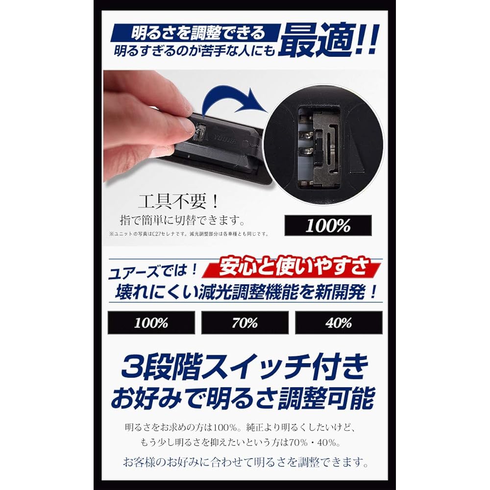 YOURS Toyota VELLFIRE 30 Series (Suitable for early models only) Number Light CREE LED License Unit (with dimming adjustment function) Set of 2 VELLFIRE 30 VELLFIRE Custom Parts Accessories Dress Up TOYOTA yf801-3534 [2] S