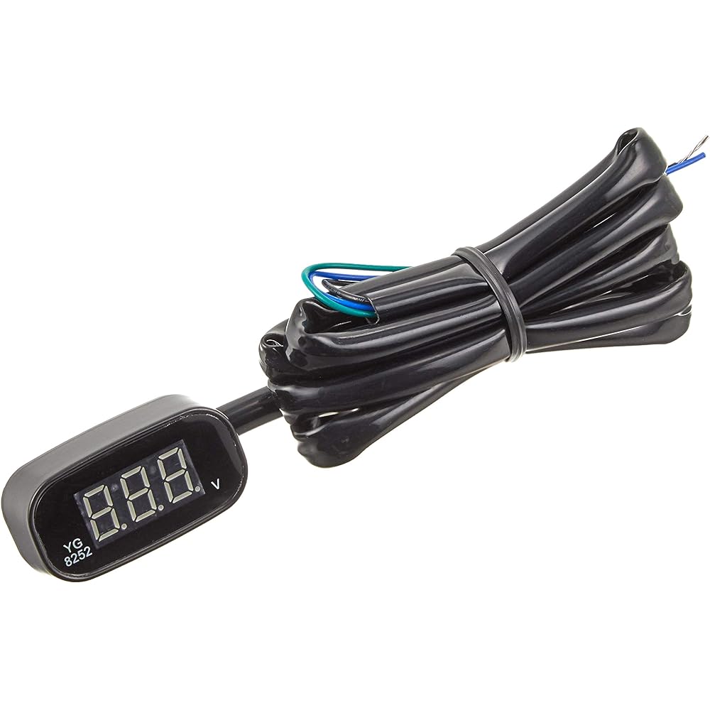 KJT Small Waterproof LED Voltmeter Red 12V Compact Voltmeter for Motorcycle YG-8252 YG-8252