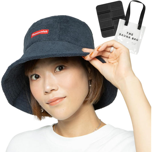 [saunaceleb] Sauna Hat [Designed in 2023, for active men and women, makes your face look popular, prevents hot flashes, unisex, made of towel, sweat absorbent, quick drying, odor resistant, durable, comes with a 2-way loop, machine washable, prevents pil