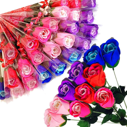 3world wrapped rose soap small gift mixed color SW758 32 pieces