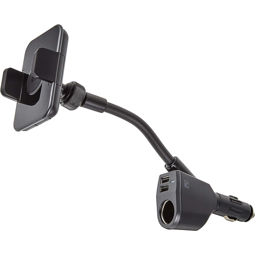 CAPStyle One Push Hold Smartphone Holder (Large) + 2 USB & DC Socket Direct Flexible Type CH-10