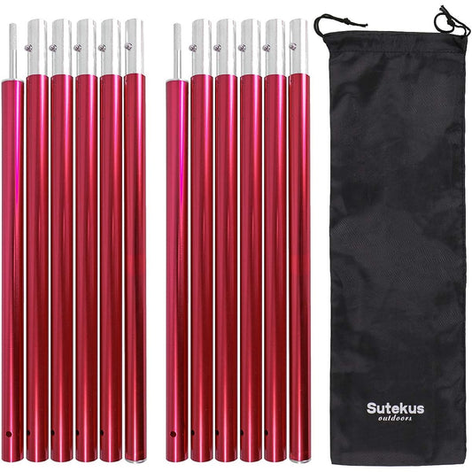 Sutekus Aluminum Adjustable Pole for Tent Tarp Wing, Diameter 19mm, Total Length 200cm, Set of 2