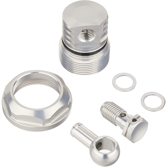 SHIFT UP Breather tappet cap M10/P1.25 with extraction banjo [Silver] 205004-03