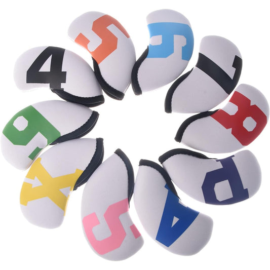 J's MART Iron Cover Head Cover Set of 10 Stylish Colorful Count Print No. 4-9 AW PW SW X Stretchable