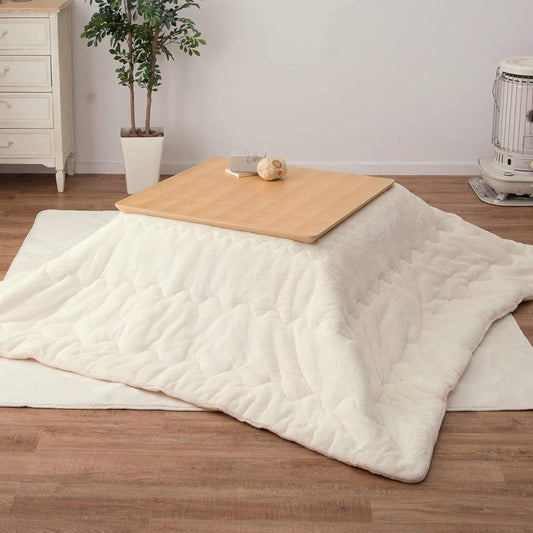 Hagiwara Kotatsu Futon, Ivory, Approx. 190 x 190 cm, "Meringue Touch", Machine Washable, Flannel Fabric, Dull Color
