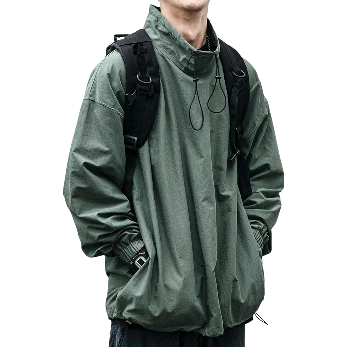 [Second Roots] Men's Parka Mountain High Neck Simple Casual Pullover Camping Spring Autumn M~2XL