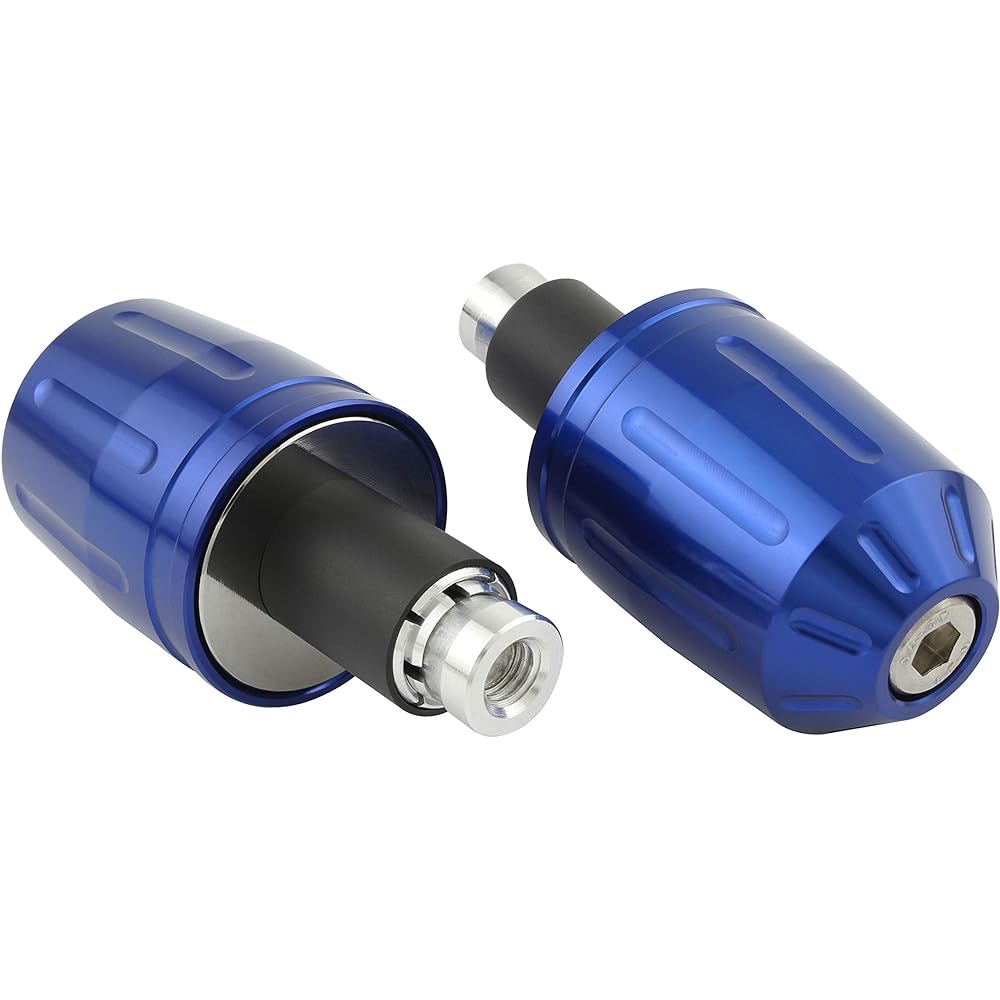 POSH Motorcycle Supplies Handlebar End Ultra Heavy Weight Bar End Type 2 Universal Type Compatible with Inner Diameter 14-19mm Blue 033279-01-10
