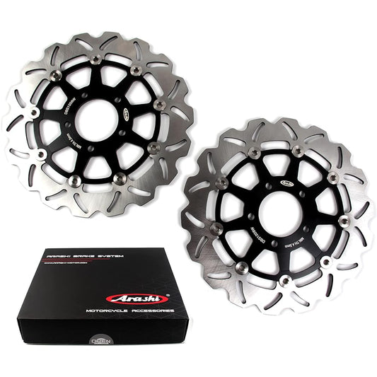Arashi Front Brake Disc Rotor Compatible with Suzuki GSXR600 GSX-R600 2004 2005 / GSXR750 GSX-R750 04-05 Motorcycle Replacement Accessories Black GSXR 600 750