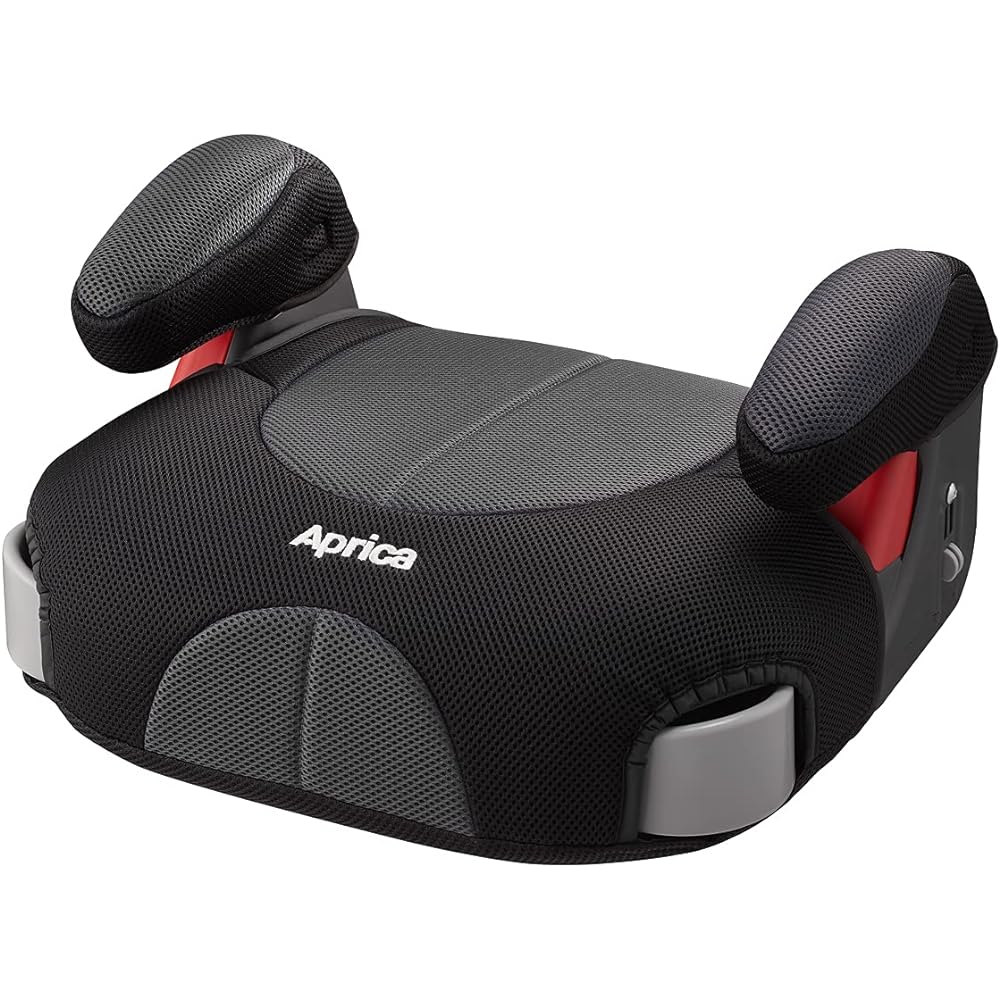 Aprica Junior Seat, Seatbelt Fixed Cushion, Junior, Ages 3 to 11, Long Use, Cup Holder Included, Booster (Cosmic Black) 2150091