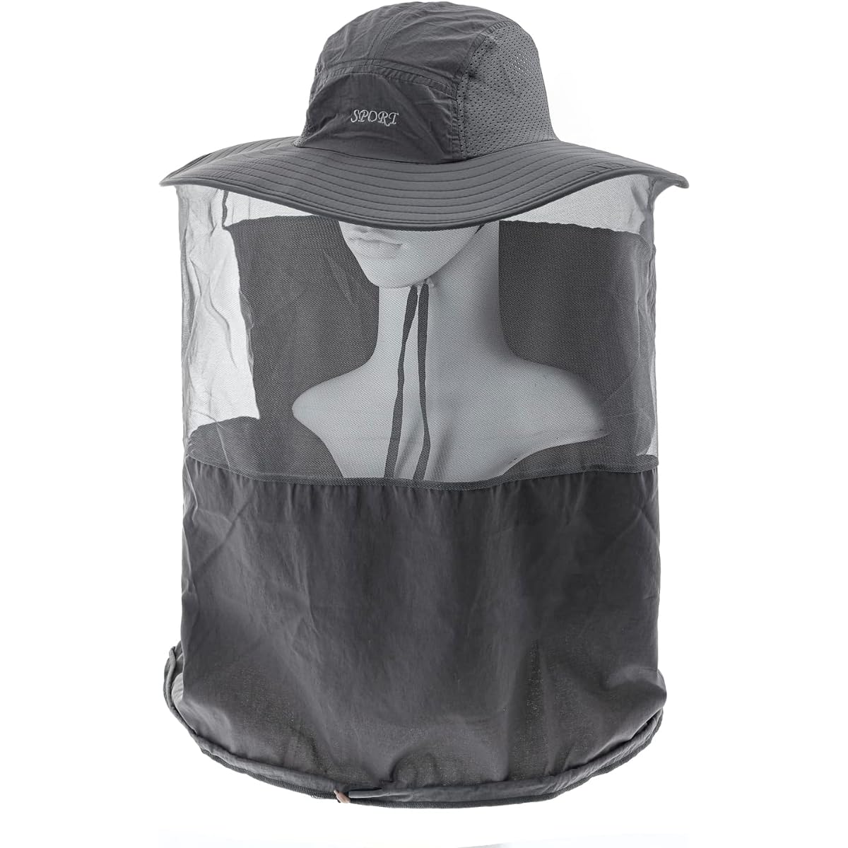 EBISSY Sunshade Hat with Insect Repellent Net [Integrated Insect Repellent Net Neck Cover] UV Protection for Gardening, Farming, Gardening, Outdoors (Gray)