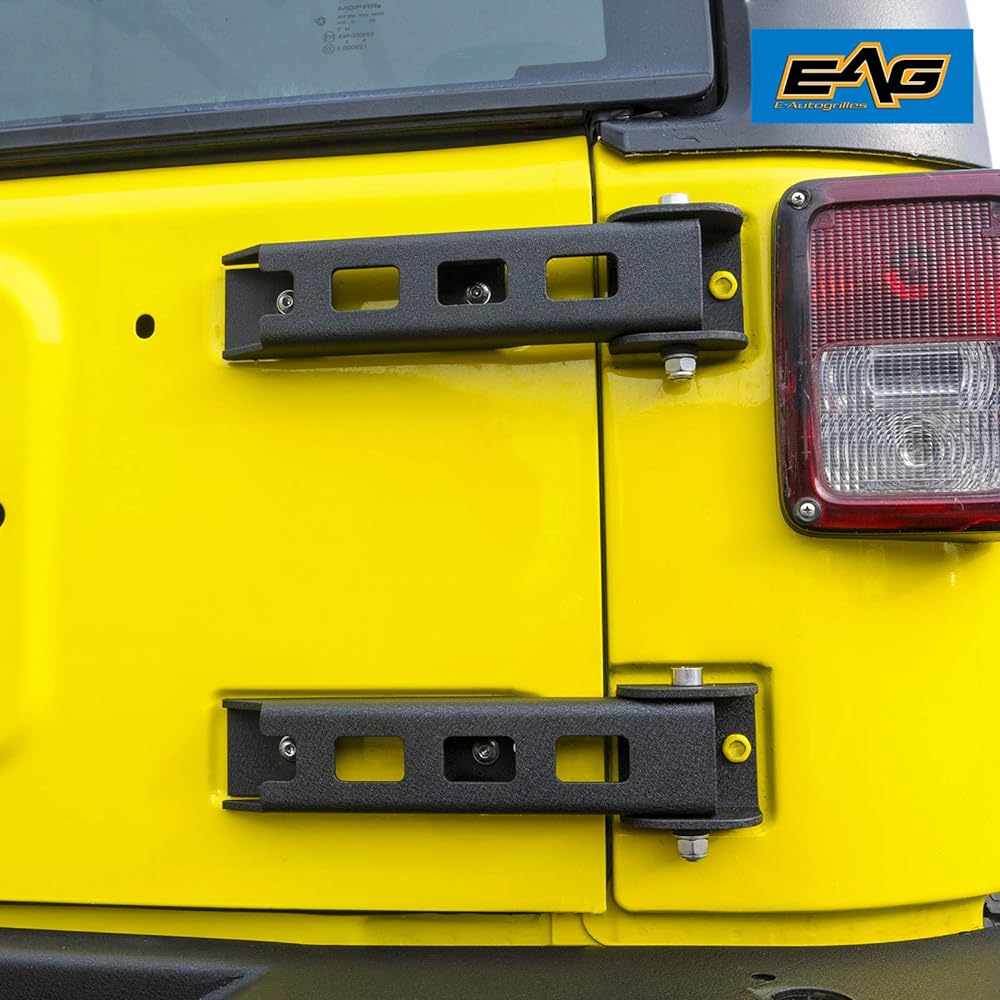 EAG Steel Tail Gate Bracket Hing 2 Pieces High Endurance Reinforcement 07-18 For Wrangler JK
