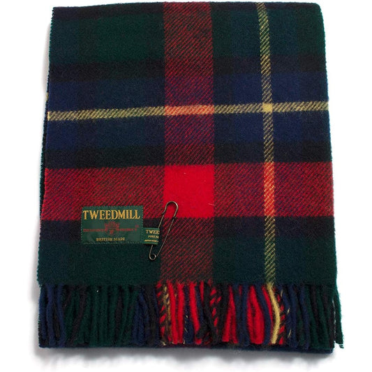 [Tweed Mill] JULA TARTAN KNEE RUG Blanket Tartan Check with Gold Pin 70 x 183cm (KILGOR) [Parallel Import]