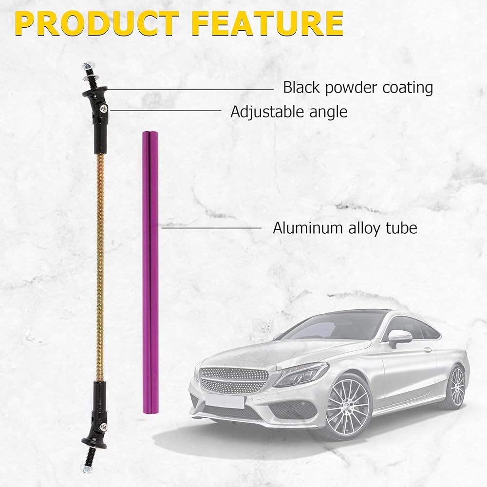 AUXMART Splitter Rod Adjustable Frontoria Bumper Lip Lip Spuritar Strat Rod Thai Support Bar 200mm 2 Pack purple