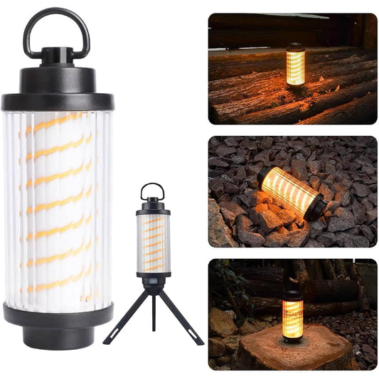 LED Lantern, 2-Way Flashlight, Edison Light, Camping Lantern, Bulb Color/Daylight White, 4 Lighting Modes, XPG + LED Ultra Brightness, Continuous Lighting Time 5-16H, 150-380 Lumens Adjustable, USB