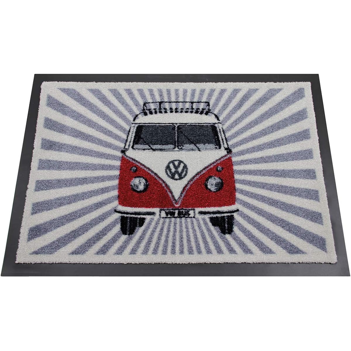 VW Collection T1 Bus Door Mat Samba Stripe Red BUDM11