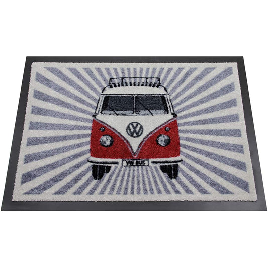 VW Collection T1 Bus Door Mat Samba Stripe Red BUDM11