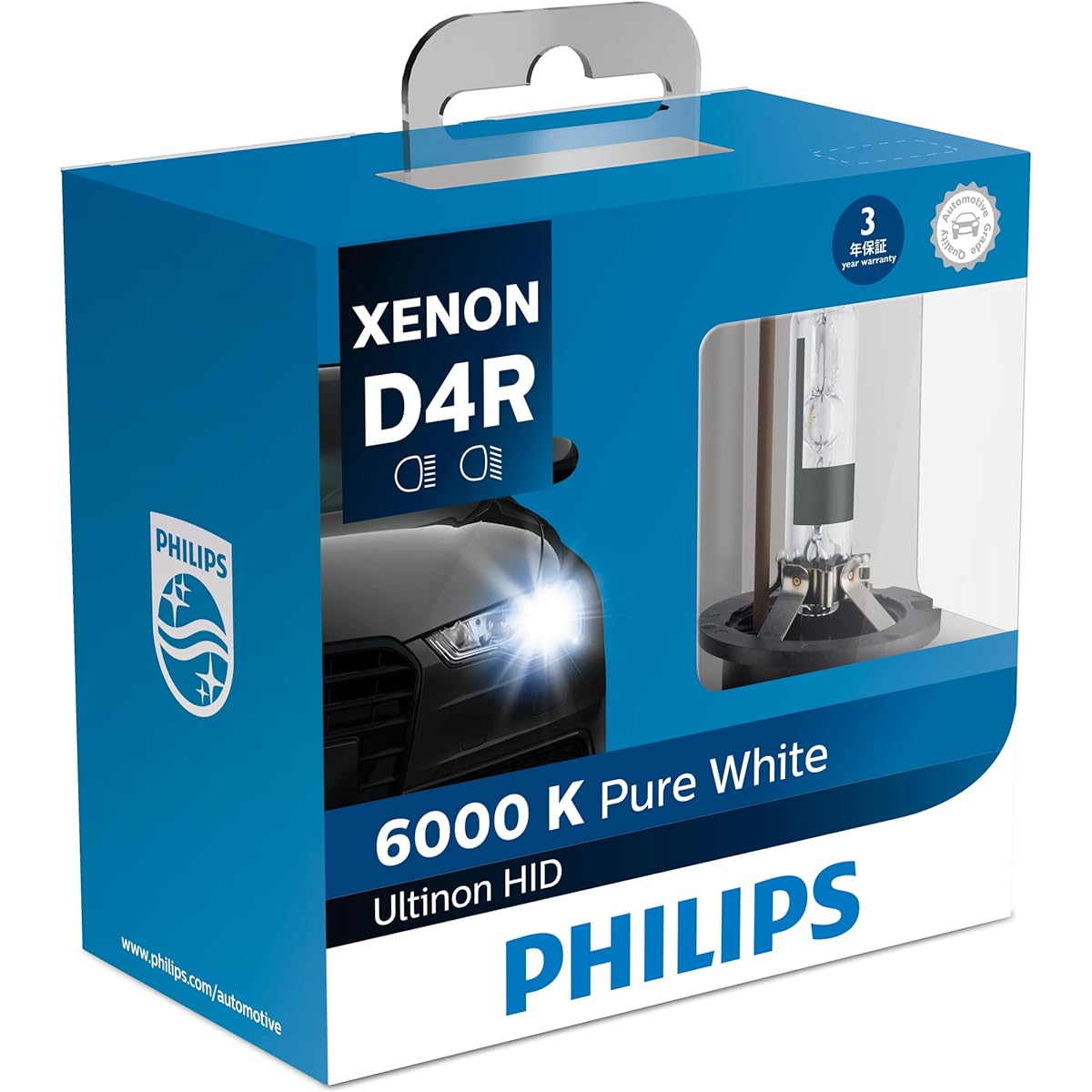 Philips Automotive Bulb & Light HID Headlight D4R 6000K 42V 35W Genuine Replacement Vehicle Inspection Compatible 3 Year Warranty PHILIPS