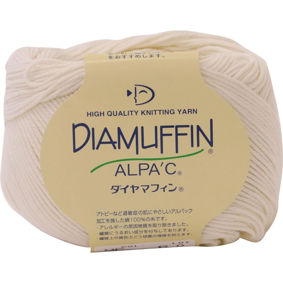 Diamond Yarn Diamond Muffin Yarn Gota col.6 Cream Type 40g Approx. 136m Set of 10 Balls