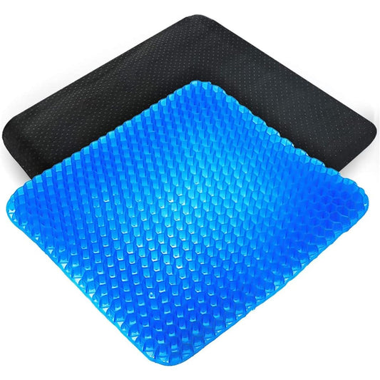 Gel Cushion [Large Gel Technology Made in Japan] Anti-slip with Cover Honeycomb Double Structure Zero Gravity Cushion for Driving, Work, Desk Work, Fishing, Home Use Cushion