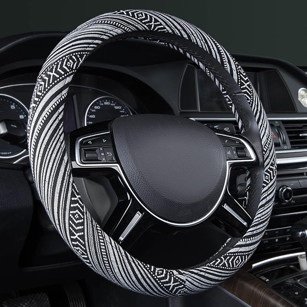CAR PASS Steering cover handle cover Cute universal fit SUV, sedan, car, truck suitable black ZT-0182-1jp