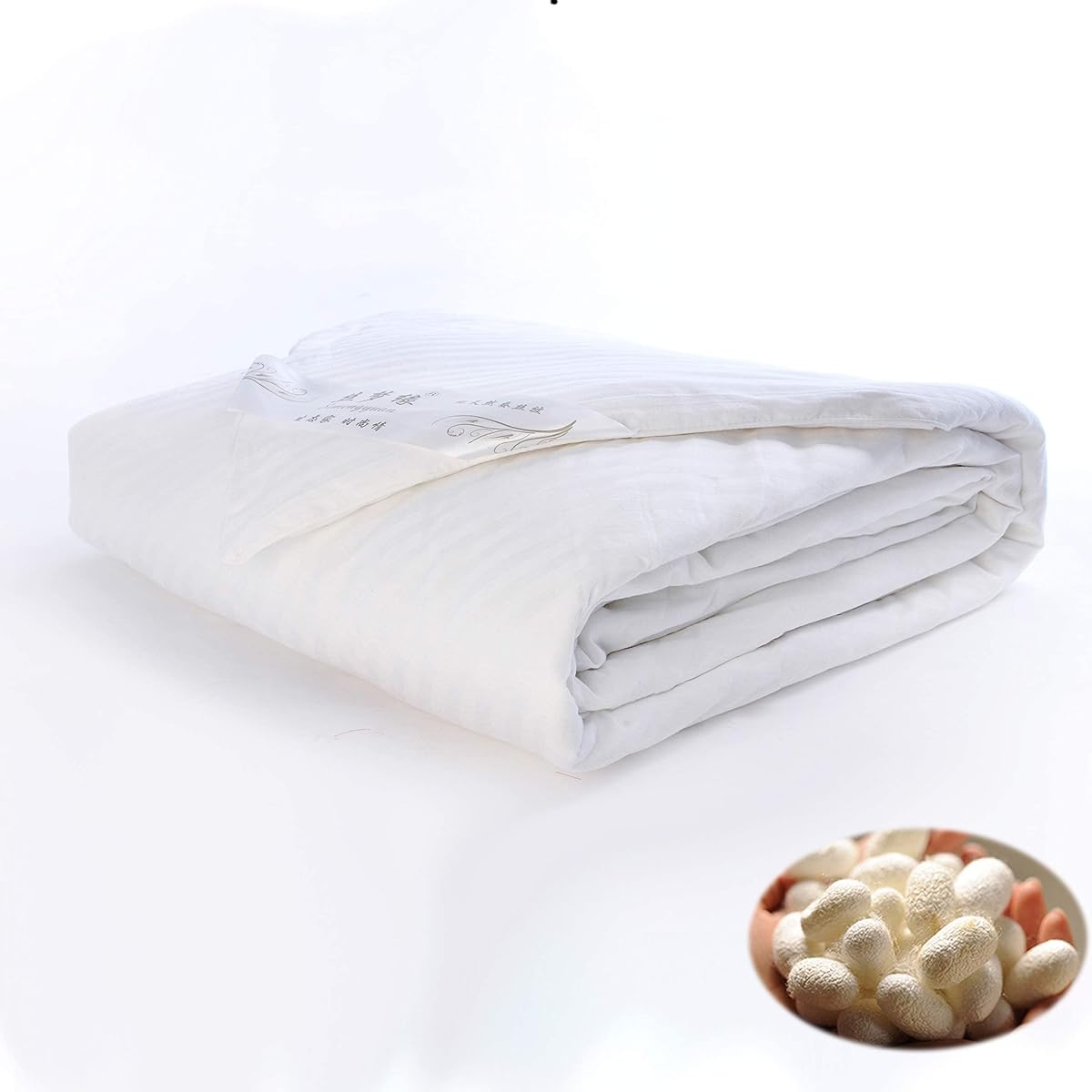 ABILL Silk Futon, Cotton Futon, Comforter, High Quality Cotton (Silk), 100% Silk, Handmade, Small Volume, Warm and Light, Plain, Storage Bag Included, 190cmX210cm, 2.0Kg