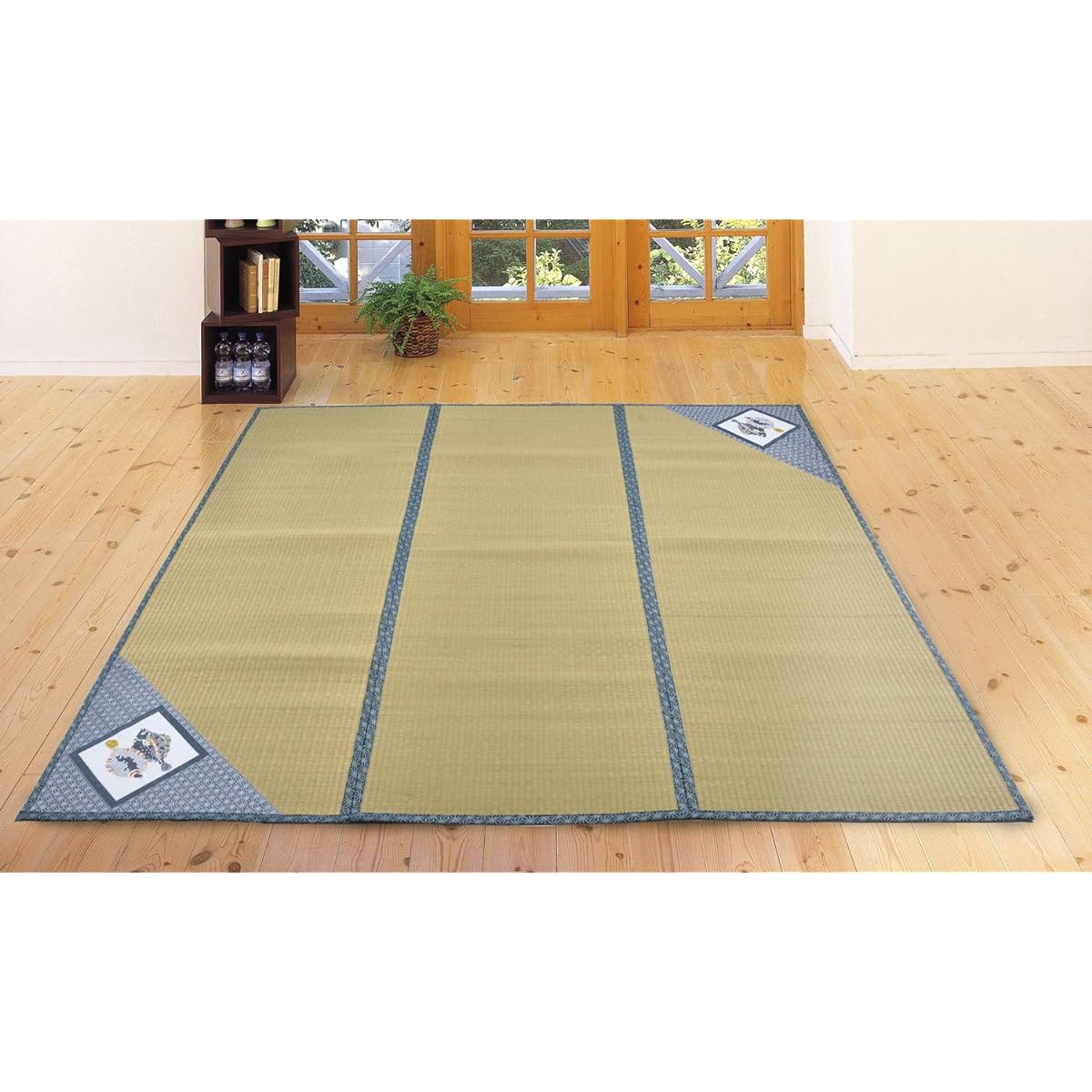 Hagiwara Rush Blue Approximately 180X240cm Rush Rug (with lining) Compact Storage "Flat" 81931210