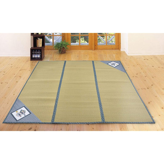 Hagiwara Rush Blue Approximately 180X240cm Rush Rug (with lining) Compact Storage "Flat" 81931210
