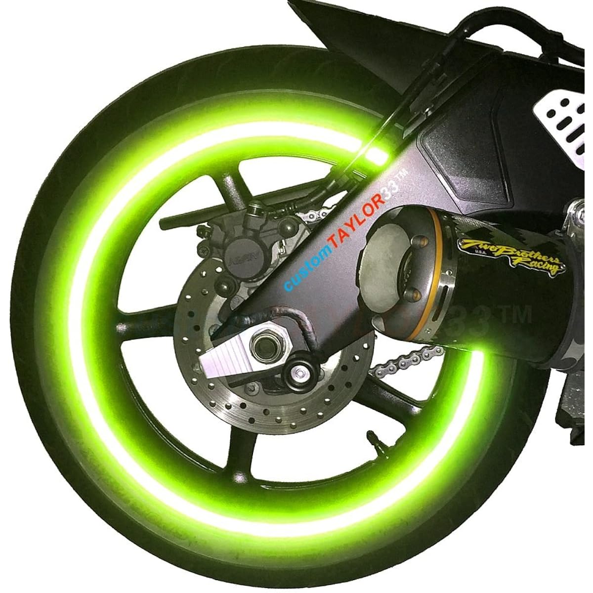 New Special Edition Lime Green High Intensity Grade Reflective Copyrighted Safety Rim Tapes, 17" (Rim Size for Most SportsBikes)