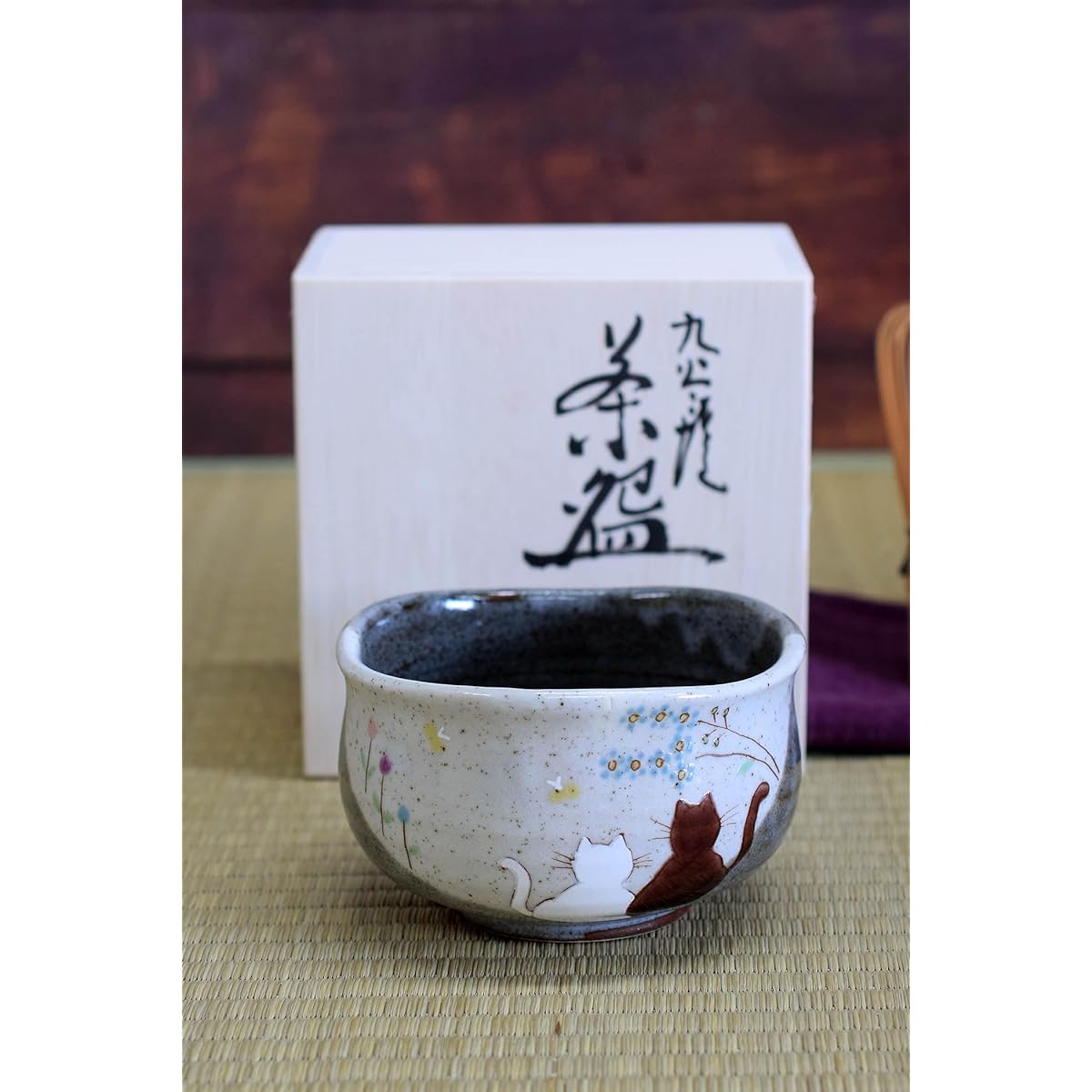 Kutani ware matcha bowl sunny pottery tea utensils made in Japan